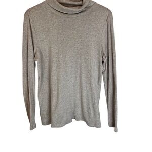 J.Jill Pima Cotton Super Soft Turtleneck Size Medium Stretch Career Staple‎ Work